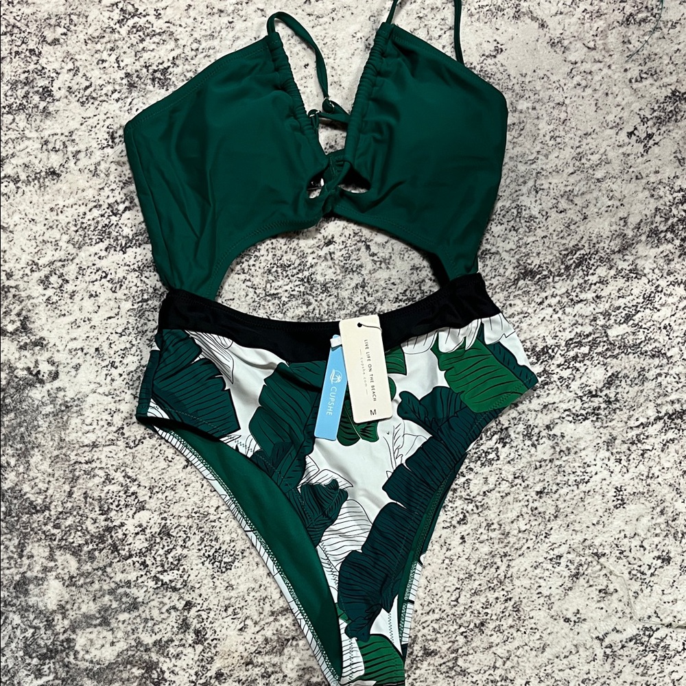 Cupshe Tropical Leaf Print Swimsuit